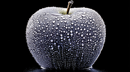 Midnight Apple Covered in Dewdrops