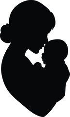 Silhouette of a Mother's Love for Her Child
