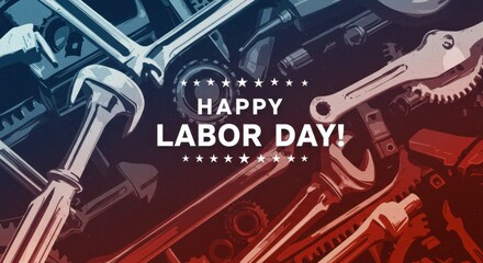 Tools & Gears: Labor Day Celebration in Red, White, and Blue.