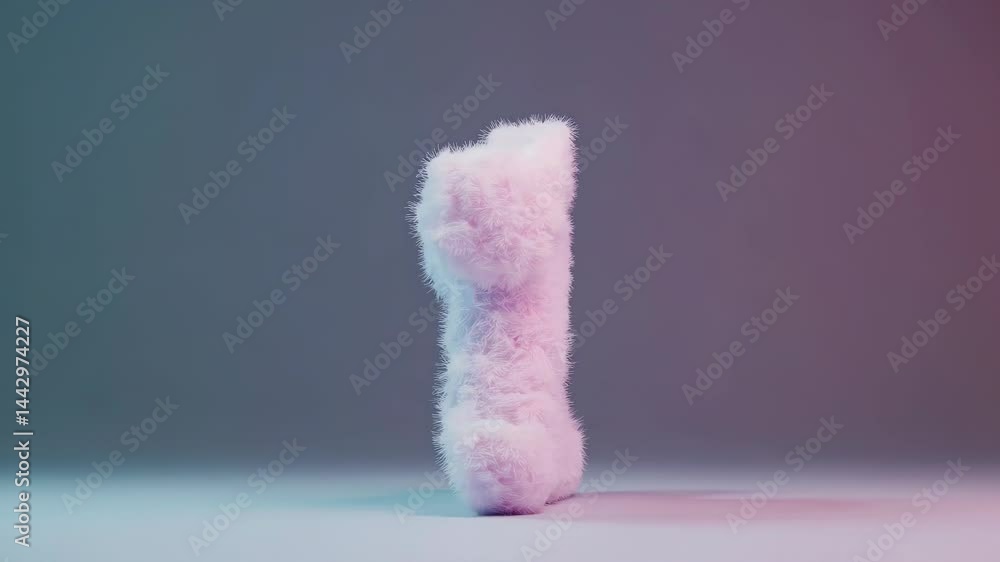 Aufkleber soft pink number one with a fluffy texture placed on a pastel background with gradient lighting.