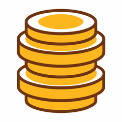 Stack of pancakes vector on white background.