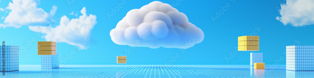 Poster cloud computing digital information and cyberspace background