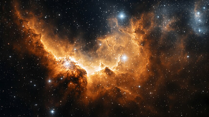 A celestial canvas with hues of gold dust spread amongst the stars creating cosmic dreamscapes