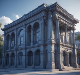 Obraz premium Blueprint photo effect on architectural structure, schematic, detail