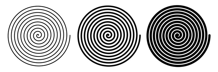 Fototapeta premium vector abstract Archimedean spiral set. Clip art isolated on transparent background.