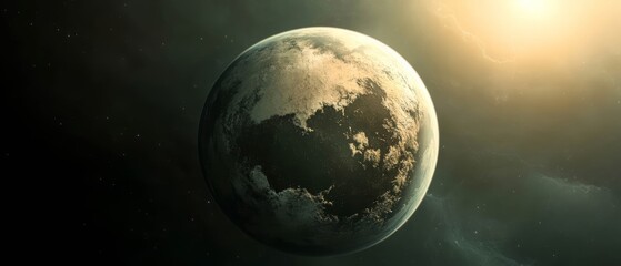 Desolate Alien Planet Under Distant Starlight