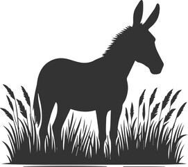 Mule animal silhouette vector