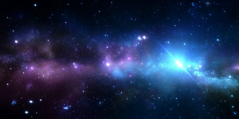 Vibrant cosmic scene showcasing the beauty of the universe with stars and nebulae shining brightly in deep space