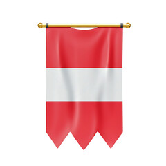 Obraz premium Vertical Peru Flag Banner Hanging on Golden Rod Isolated on Transparent Background