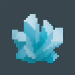 Fototapeta premium crystal stone in pixel art style with isolated background