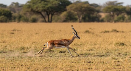 Fototapeta premium Gazelle in motion across savanna