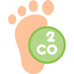 Carbon Footprint Flat Icon