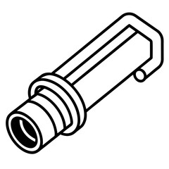 Silhouette Exhaust Muffler Icon - Isometric Vector Car Silencer for Engine & Repair Design