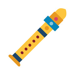 Colorful Cartoon Flute Recorder Icon