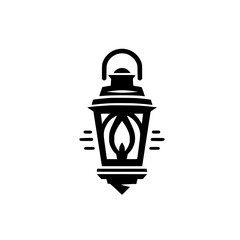 Stylized Lantern Icon Vector Graphic. Minimalist Classic Light Symbol Design Element.
