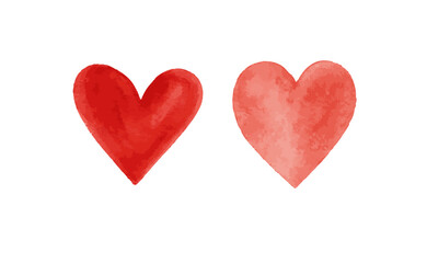 Fototapeta premium watercolor hearts vector icons. Hand painted water color heart shapes.