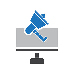 computer monitor with speaker color icon