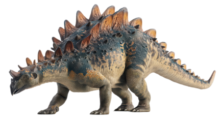 A realistic dinosaur model showcasing unique features. transparent background