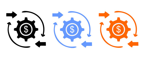 Asset Management icon set with decision making, company, document, client, investor, investment, bank account, wallet, property, digital asset icon. Simple handdrawn vector