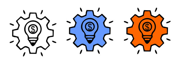 Asset Management icon set with decision making, company, document, client, investor, investment, bank account, wallet, property, digital asset icon. Simple handdrawn vector