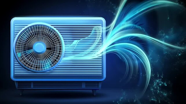 Air conditioner blowing cool air, providing refreshing relief
