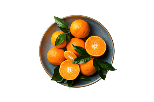 Juicy Mandarin Oranges on a Plate Fresh Citrus Fruit - Powered by Adobe
