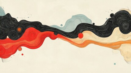 Abstract waves of color blend harmoniously, creating a visually striking composition.