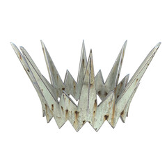 3D rendered fantasy crown with spikes isolated on transparent background © HWWO Stock
