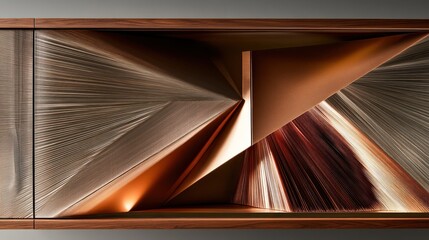 Wood cabinet with abstract book design