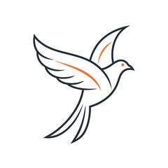 Obraz premium Bird in flight single line art