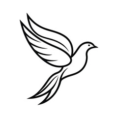 Fototapeta premium Bird in flight elegant single stroke