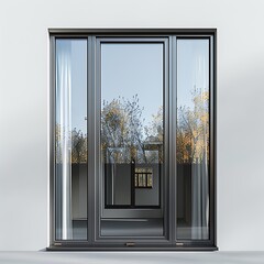 Spacious room modern aluminium window view high resolution picture