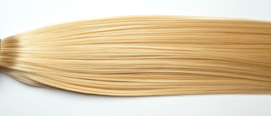 Luxurious blonde hair extensions creating a smooth and silky texture against a clean white background showcasing beauty and elegance in a studio shot