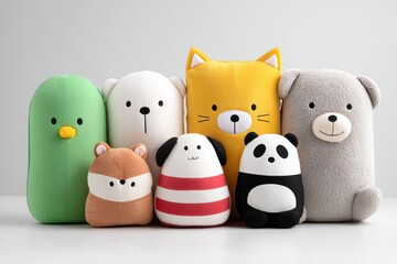 Adorable Plush Animal Pillow Collection:  A charming array of soft, cuddly animal pillows perfect for kids and adults alike.  These delightful companions bring comfort and joy to any space.