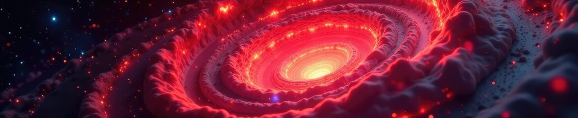 Whirlpool of crimson vortex in an endless space, background, galaxy, red