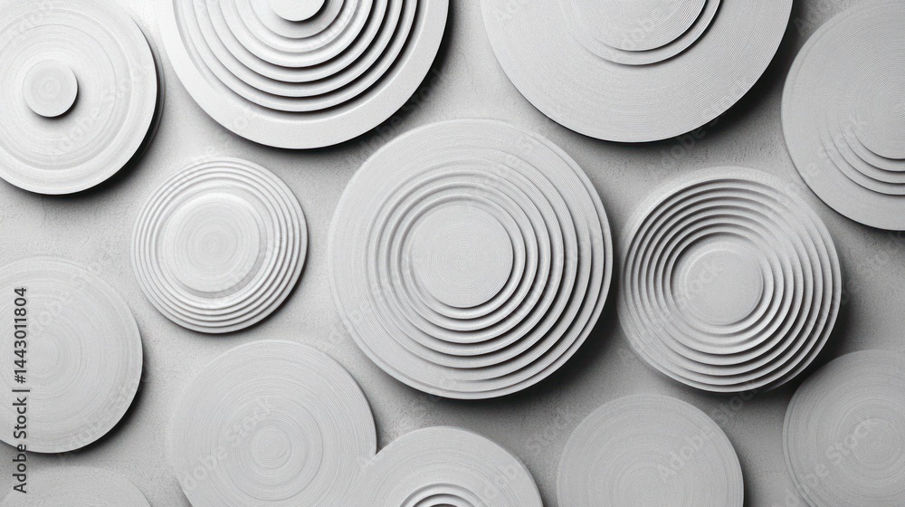 Poster abstract layered circles on a light background