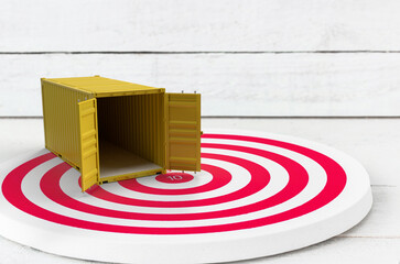 Open Shipping Container on Target Representing Logistics, Supply Chain, and Delivery Strategy