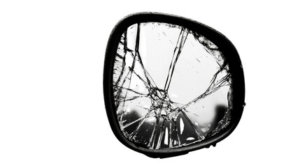 Shattered Reflections Fragmented Reality A monochromatic depiction of a broken mirror