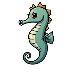 Fototapeta premium vector illustration of a cartoon seahorse