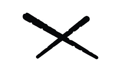 Hand drawn cross doodle line vector icon isolated on transparent background. EPS 10