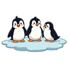 Fototapeta premium penguins on the ice