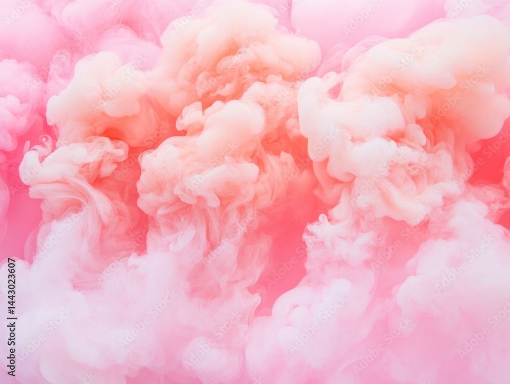 Poster dreamy pink cloudscape abstract ethereal backdrop with soft pastel hues creating a serene and calmin