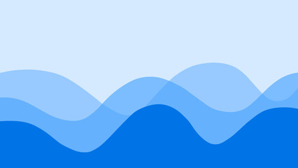 An abstract background of blue ocean wave layer patterns. Suitable for presentation template, card, poster and banner