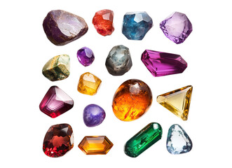 Colorful different gemstones
