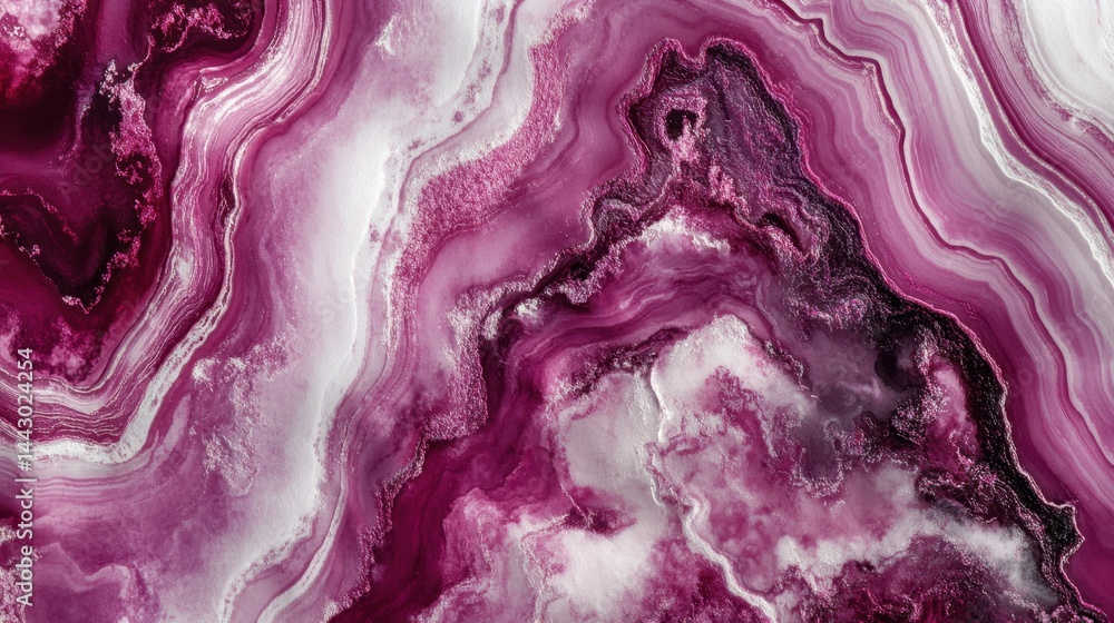 Poster abstract magenta agate texture with swirling patterns and shimmering accents creating a luxurious an