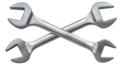 cross wrenches on white background