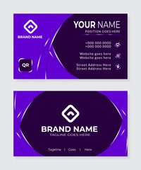  Double-sided creative business card modern and clean template. Landscape orientation. Horizontal layout. Vector illustration