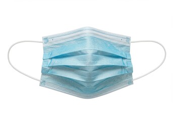 Light blue face mask isolated on white background
