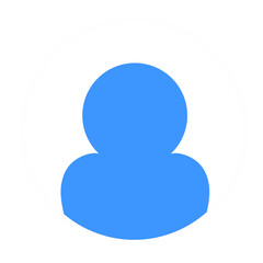 Blue user icon with white circle illustration