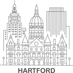 Hartford City Line Draw Simple Minimalist